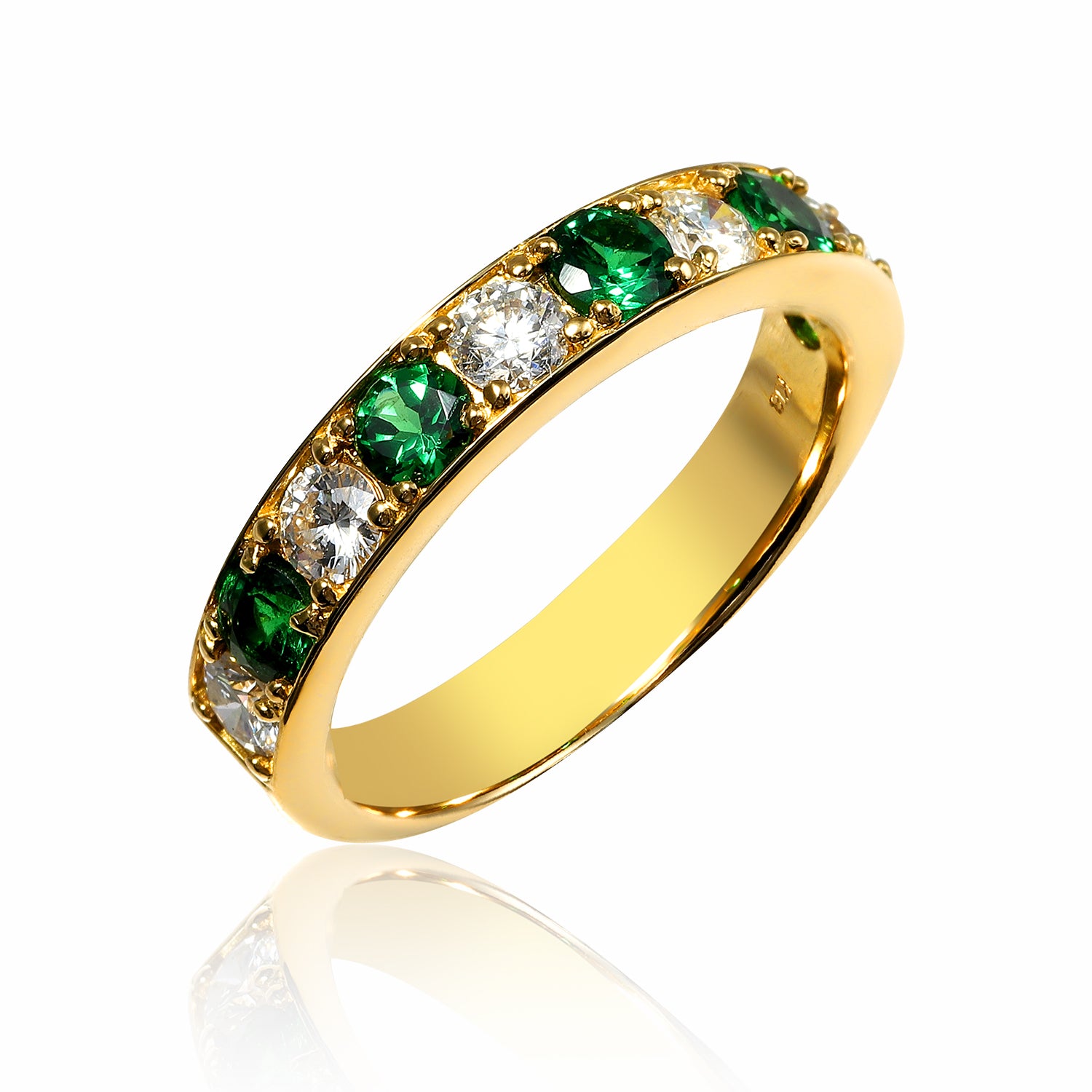 エタニティダイヤモンドガーネットリング イエローゴールド