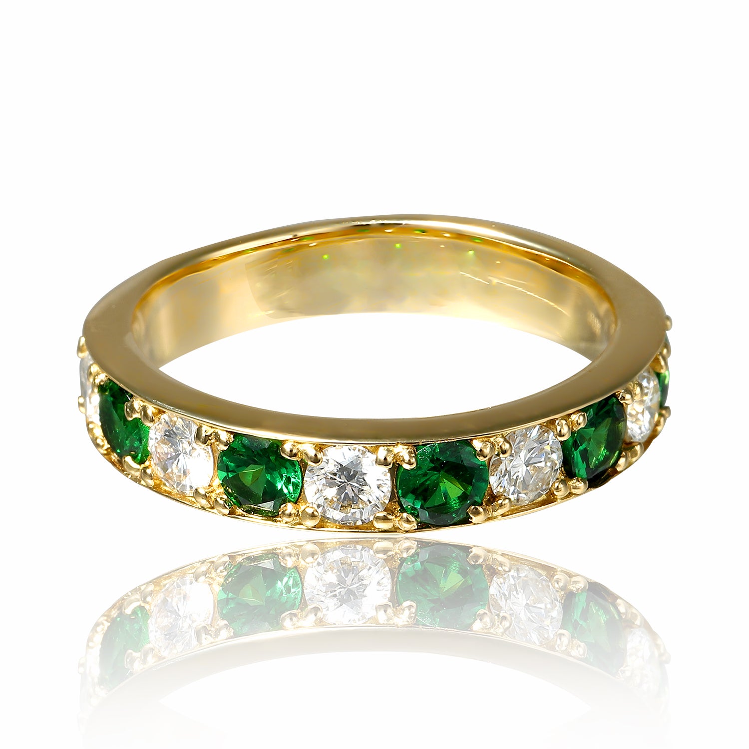 エタニティダイヤモンドガーネットリング イエローゴールド