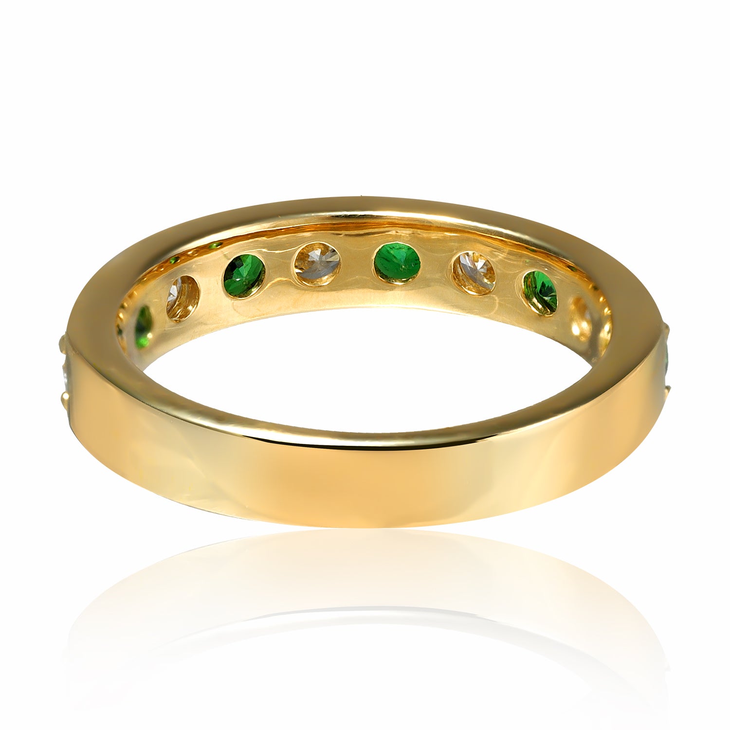 エタニティダイヤモンドガーネットリング イエローゴールド