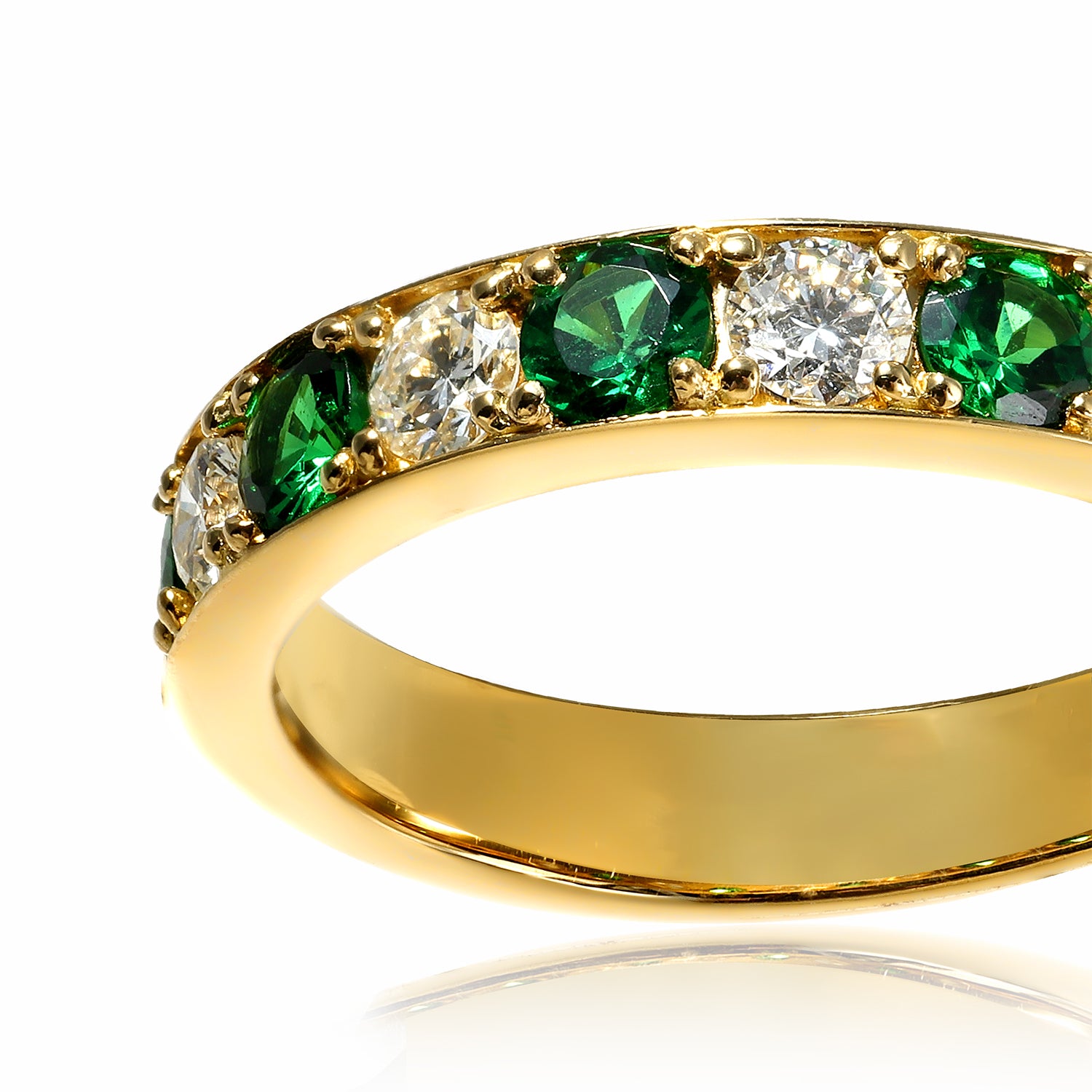 エタニティダイヤモンドガーネットリング イエローゴールド