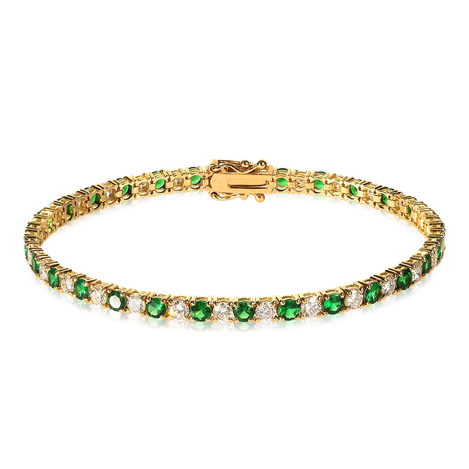 テニスブレスレット ダイヤグリーンガーネット 3MM