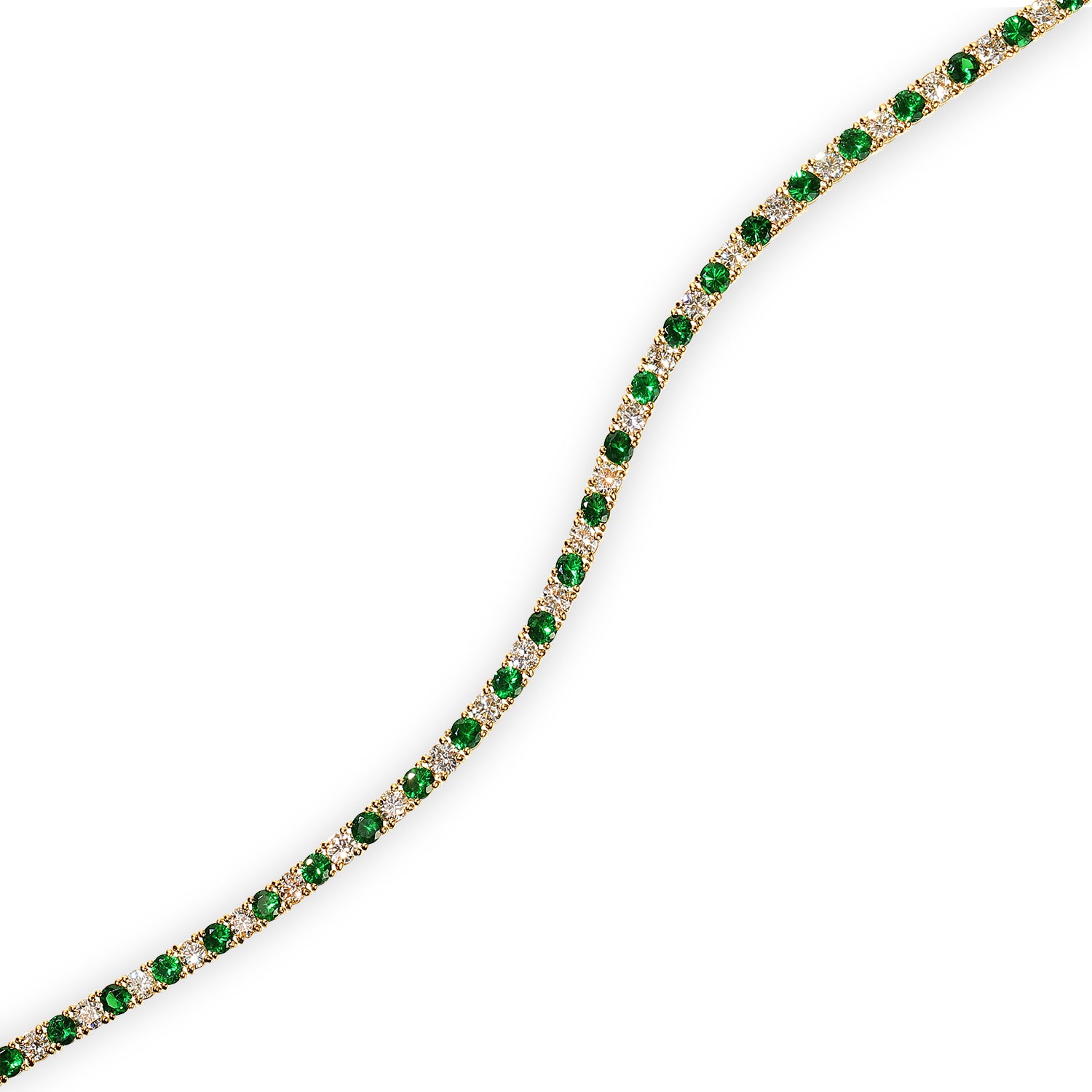 テニスブレスレット ダイヤグリーンガーネット 3MM